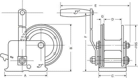 trailer winch 800lb 1