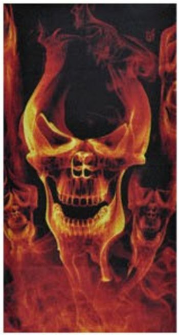 face Mask gold skull flame 1